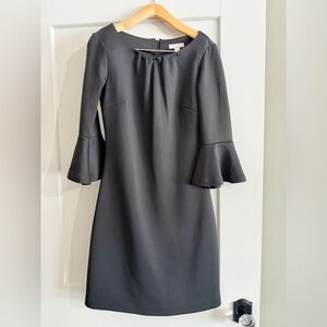 New York & Company Black Flared Sleeve Dress
